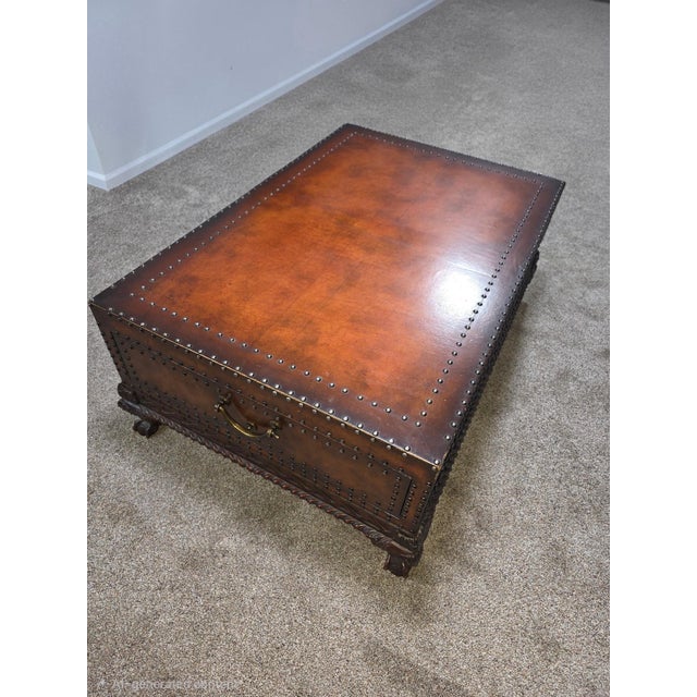 Brass Ralph Lauren Vintage Trunk-Style Leather Chest For Sale - Image 8 of 12