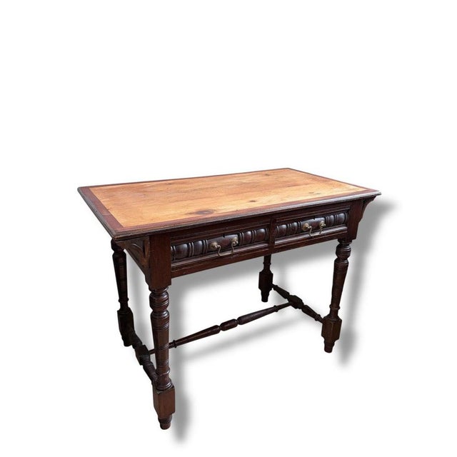 Mahogany, Pine and Oak Console Table with Drawers For Sale - Image 3 of 10