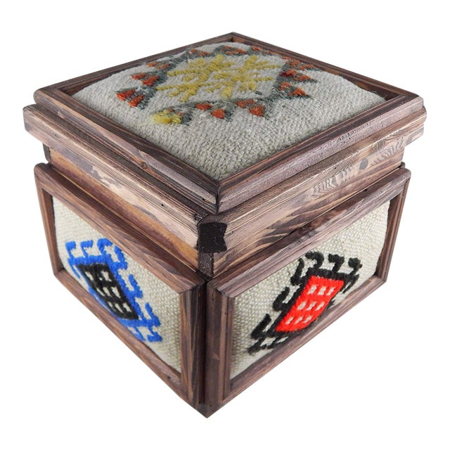 Turkish Kilim Box Vintage Wooden Unique Chest Mothers Day