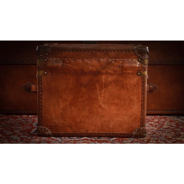 Vintage Officers Campaign White Star Trunk in Leather, 2010s For Sale - Image 14 of 18