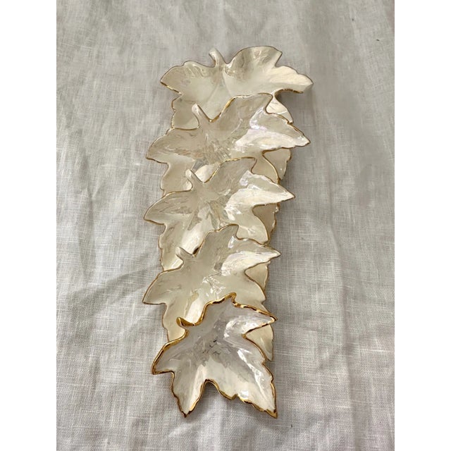Rustic European Mid-Century Nesting Maple Leaf Trinket Dish-Set For Sale - Image 3 of 7