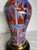 Mid 20th Century Paul Hanson Bamboo Painted Porcelain Chinoiserie Lamp Brick Red Blue Gold For Sale - Image 10 of 12