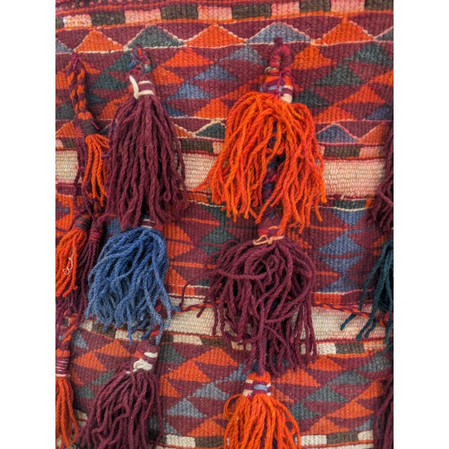 Textile Vintage Camel Saddle Bags, Woven Textile Art, Boho Tapestry For Sale - Image 7 of 12