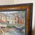 Wood Vintage European Street Painting Framed and Signed For Sale - Image 7 of 12