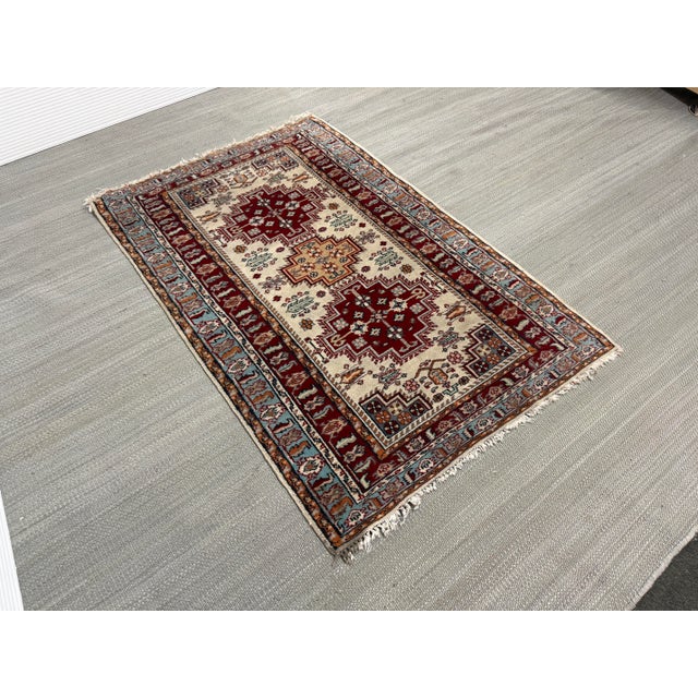 Tribal 2ft 8in × 4ft 2in Pakastani Kazak Area Rug For Sale - Image 3 of 12