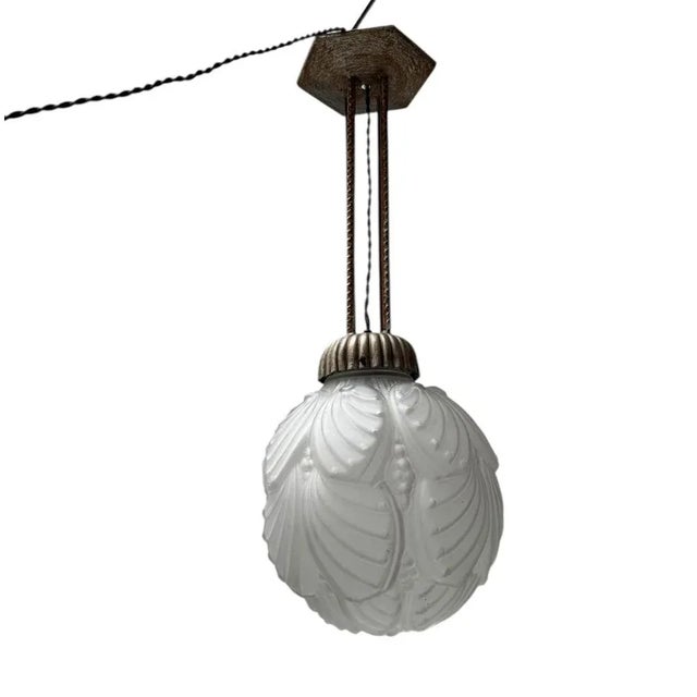 Art Deco Pendant Light by Muller Frères, 1930s For Sale - Image 11 of 13