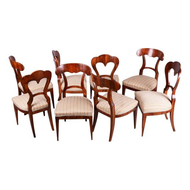 Biedermeier Chairs in Walnut, Austria, 1830s, Set of 8 For Sale