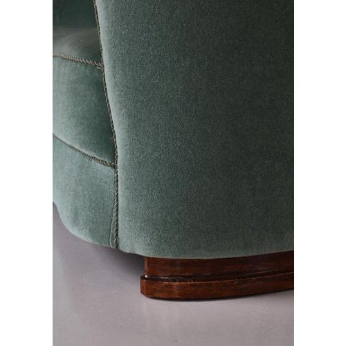 Large Danish Sofa in Green Velvet, 1940s For Sale - Image 12 of 15