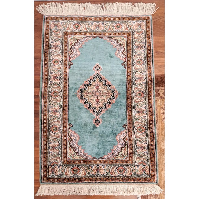 Absolutely incredible, very very very finely knotted Pakistani double-knotted wool carpet in the most beautiful color...