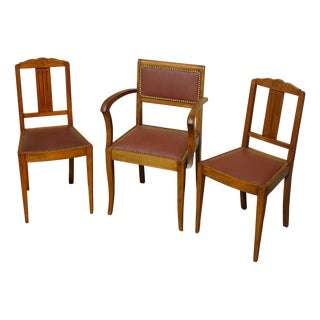 Art Deco Bridge Chairs, 1940s, Set of 3 For Sale