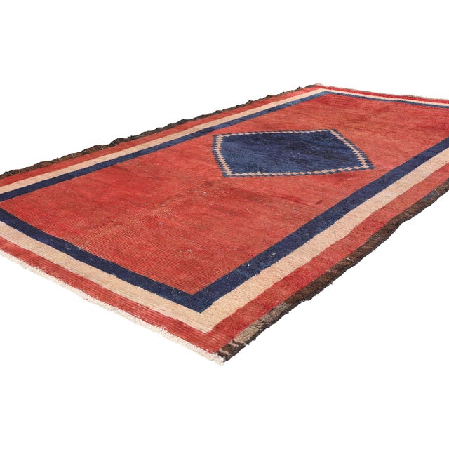 78866 Vintage Red Persian Lori Rug, 05'00 x 09'10. This exquisite hand-knotted wool vintage Persian Lori rug is a...