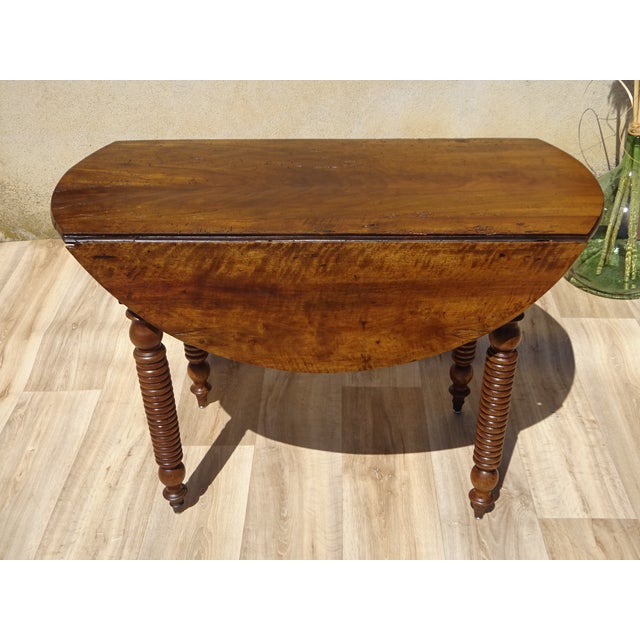 Walnut Top Flap Table For Sale - Image 9 of 18