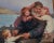 Victorian Late 20th Century Large "Which Do You Love Best?" Style Oil Painting in Giltwood Frame For Sale - Image 3 of 8