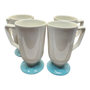 Set of 4 Vintage Homer Laughlin Off White Irish Coffee Restaurant Ware Mugs Euc