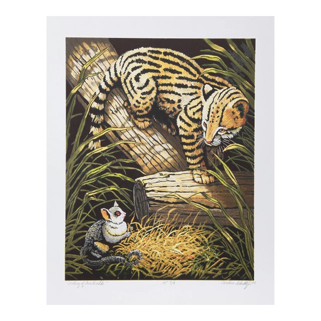 1970s "Meeting of Two Worlds" Lithograph by Caroline Schultz For Sale