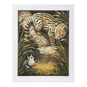 1970s "Meeting of Two Worlds" Lithograph by Caroline Schultz