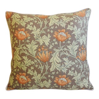 William Morris Floral Botanical Feather/Down Pillow 19" Square For Sale