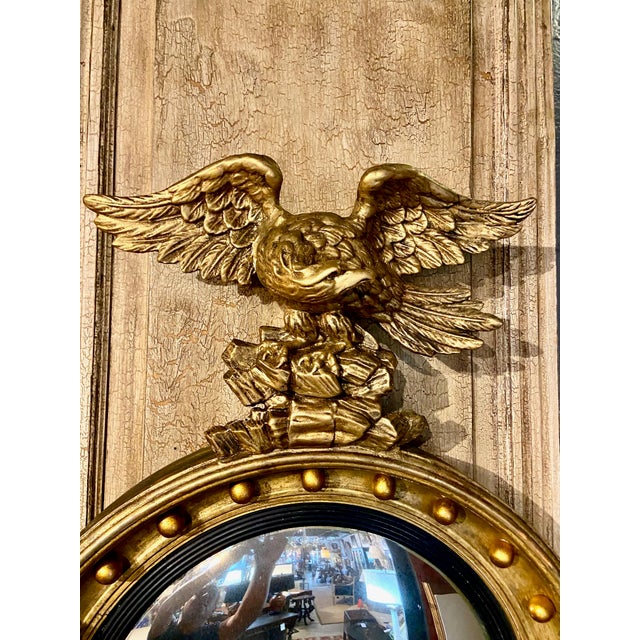 Gold Regency Period Giltwood Convex Eagle Mirror, C. 1820-1825, England 1 For Sale - Image 8 of 8