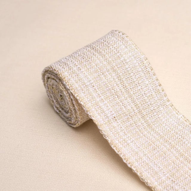 Contemporary SAMPLE - Schumacher Tweed Tape Medium In Ivory For Sale - Image 3 of 3