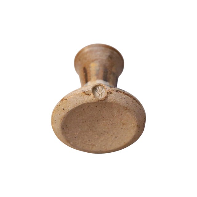 1970s Donn Young Attr. Ceramic Candle Holders, a Pair For Sale - Image 5 of 5