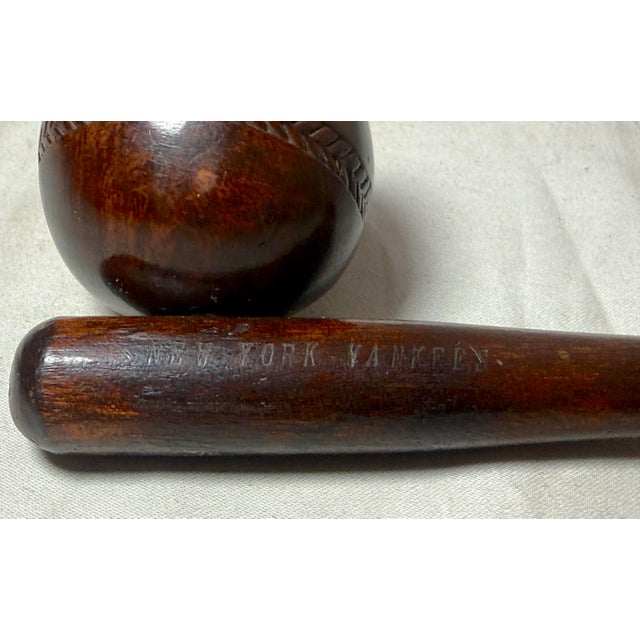 Rare Antique 1920's New York Yankees Baseball Bat Hand Carved Wood Smoking Pipe For Sale In New York - Image 6 of 12
