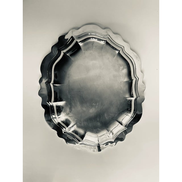 Vintage Silverplate Rose Decoration Oval Serving Dish / Bowl For Sale - Image 4 of 7
