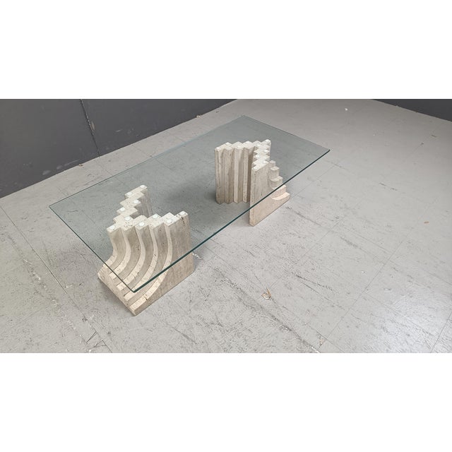 Stone Vintage Travertine Coffee Table Italy , 1970s For Sale - Image 7 of 11