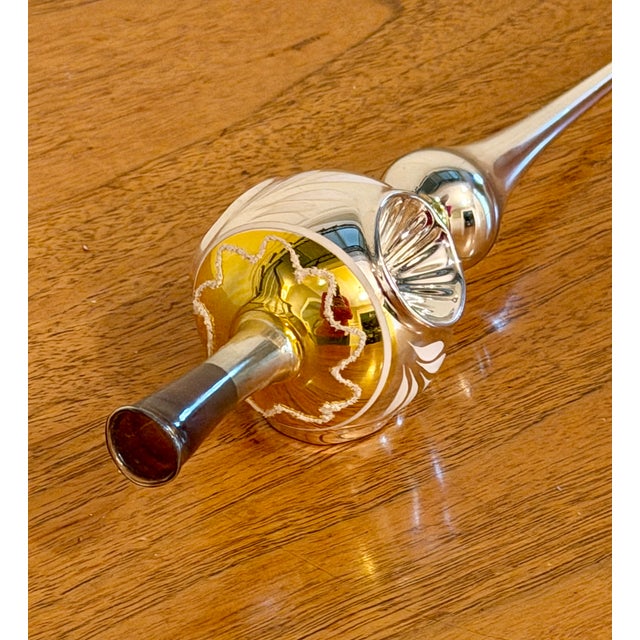 Art Deco Vintage Mercury Glass Silver/Gold Tree Topper For Sale - Image 3 of 8