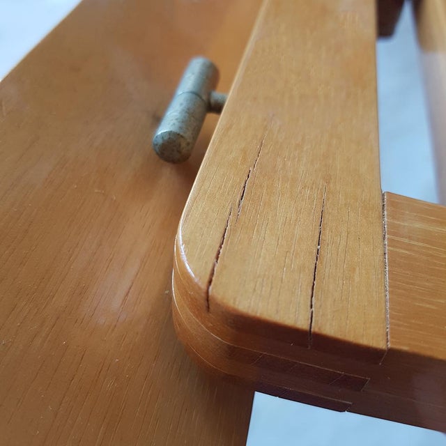 Mid-Century Wooden Scissor Wall Lamp For Sale - Image 5 of 9