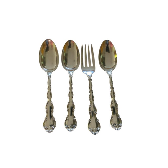 Strasbourg by Gorham Sterling Silver Flatware Set Service 94 Pieces Made in USA. Design of Flowing Scrollwork on Gently...