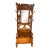 Antique American Oak Hall Tree With Mirror and Bench For Sale