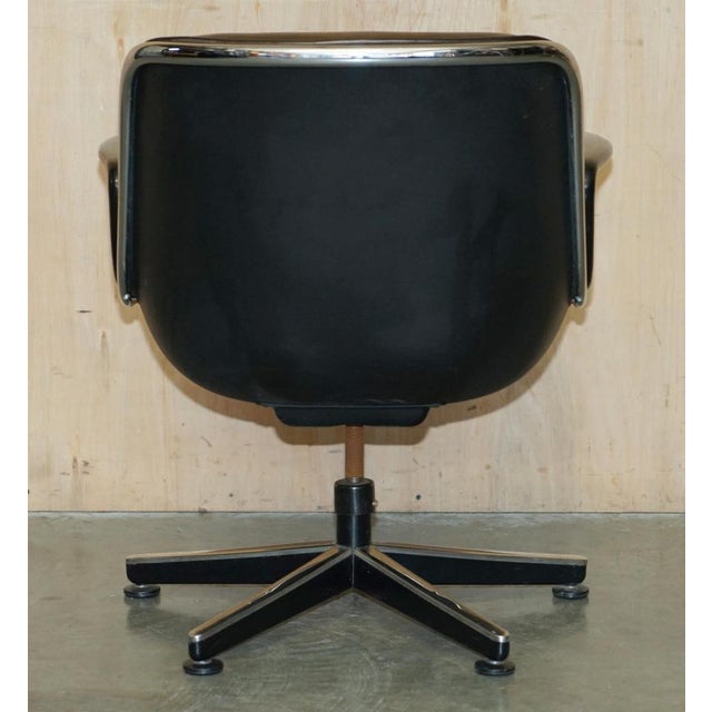 Vintage Brown Leather Office Chairs attributed to Charles for Pollock For Sale - Image 13 of 18