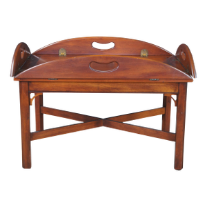 1970s Attributed to Pennsylvania House English Chippendale Cherry Butlers Tray Coffee Cocktail Table
