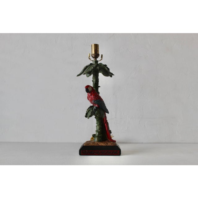 Vintage Mid Century Modern Hand-Painted Parrot Table Lamp For Sale - Image 10 of 16
