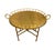 A lovely, vintage brass faux bamboo tray table. Features a large, brass oval tray embellished with a cast, faux bamboo...