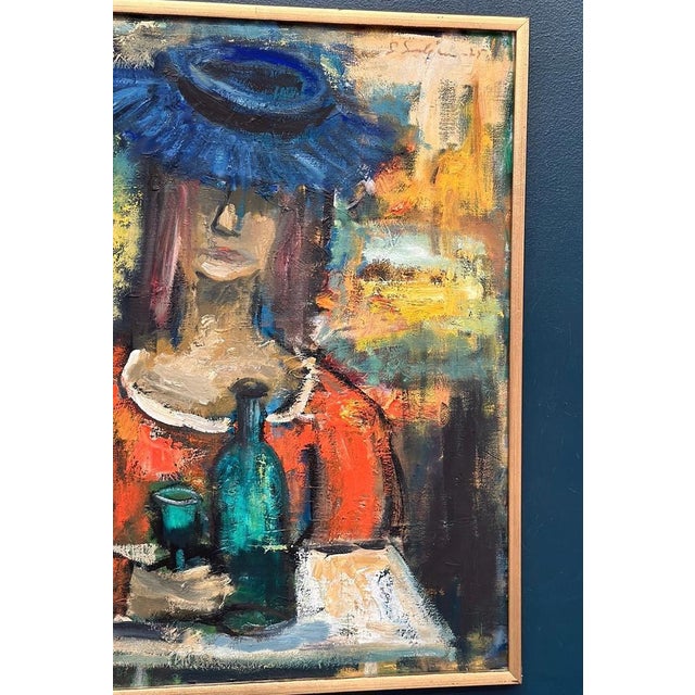 Sven Lundgren, The Woman with the Wine Bottle, 1950s, Oil Painting on Canvas, Framed For Sale - Image 4 of 16