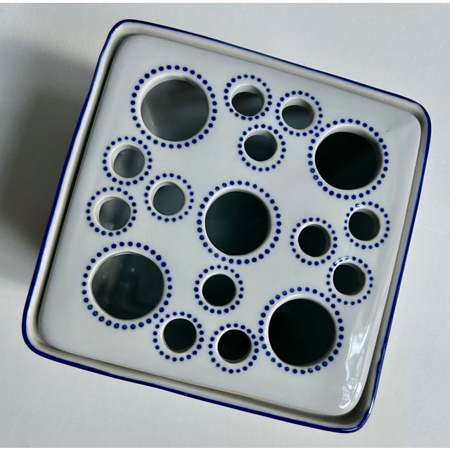 Vintage Andrea for Sadek "Blue Lupine" Porcelain Flower Brick For Sale - Image 11 of 17