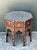 Wood Vintage Boho Octagon Inlay Table For Sale - Image 7 of 12