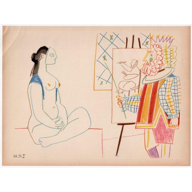Pablo Picasso, The King and the Masked Woman, Nude, Lithograph, 1954 For Sale - Image 6 of 8