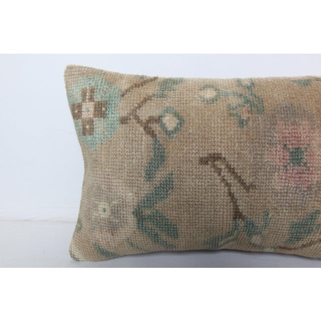 Handmade Turkish Lumbar Rug Pillow Cushion -12'' X 20'' For Sale In Tampa - Image 6 of 11
