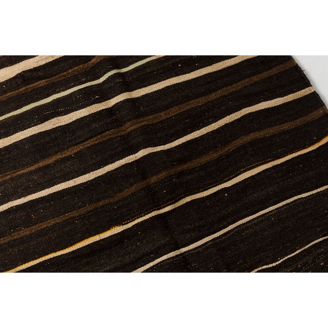 Turkish Vintage Anatolian Stripe Kilim Rug For Sale - Image 3 of 10
