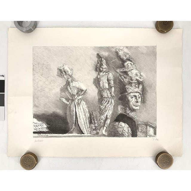 Werner Tübke, Happening in Pompeii IV, 1979, Chalk Lithograph For Sale - Image 7 of 11