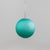 Large globe-shaped ceiling lamp made of turquoise glass on a long chromed rod. Label on the inside. This piece has an...