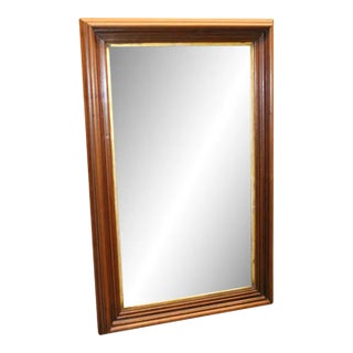 19th Century American Victorian Walnut Gold Trim Mirror, Framed For Sale