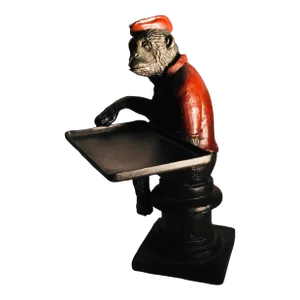 1990s Cast Iron Monkey Card Holder