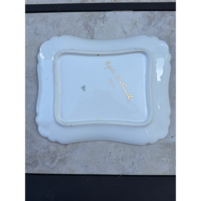 Antique 19th Century Haviland & Co. Limoges Hand-Painted Porcelain Orchid Tray For Sale - Image 9 of 9