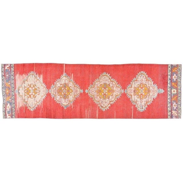 Vintage Turkish Anatolian Hand-knotted with care using traditional rug-making techniques, this wool rug blends timeless...