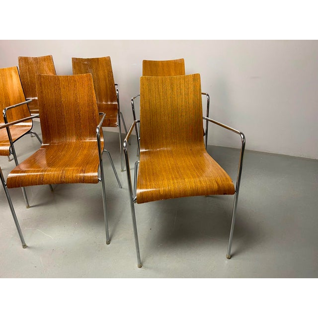 Mid-Century Modern Wengé Dining Chairs attributed to Thonet, Germany, 1990s, Set of 6 For Sale - Image 4 of 18