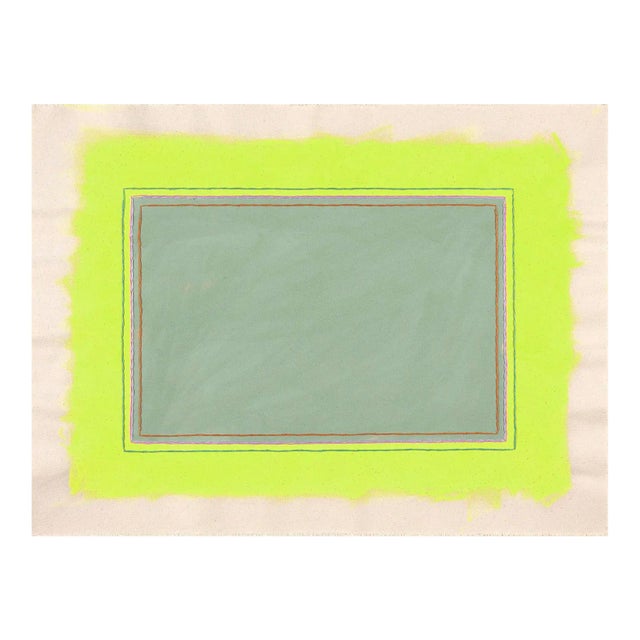 Abstract Modern Sage Green and Neon Fine Art Print, 24 X 30 Unframed Print For Sale