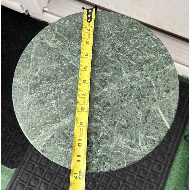 1990s Vintage MCM Green Marble Top Side Table For Sale - Image 5 of 6